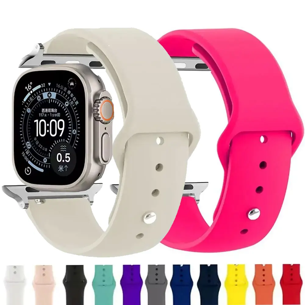Weiches Silikonarmband für Apple Watch Band Ultra 3/2/1 49 mm Serie 11 10 46 mm Bequemes Band IWatch 9 8 7 6 5 4 SE3 45 mm 44 mm