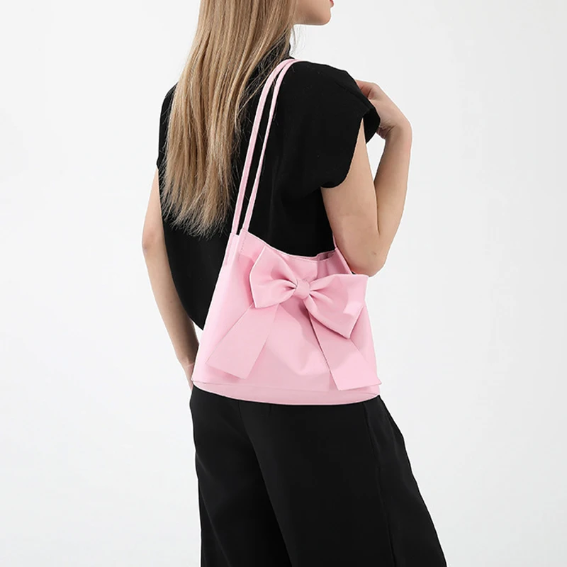 

Bow Handlebags for Women Fashion Shoulder Bags Leisure Armpit Bag Shopping Versatile Bags Dumpling Handbag Female Crossbody Bag
