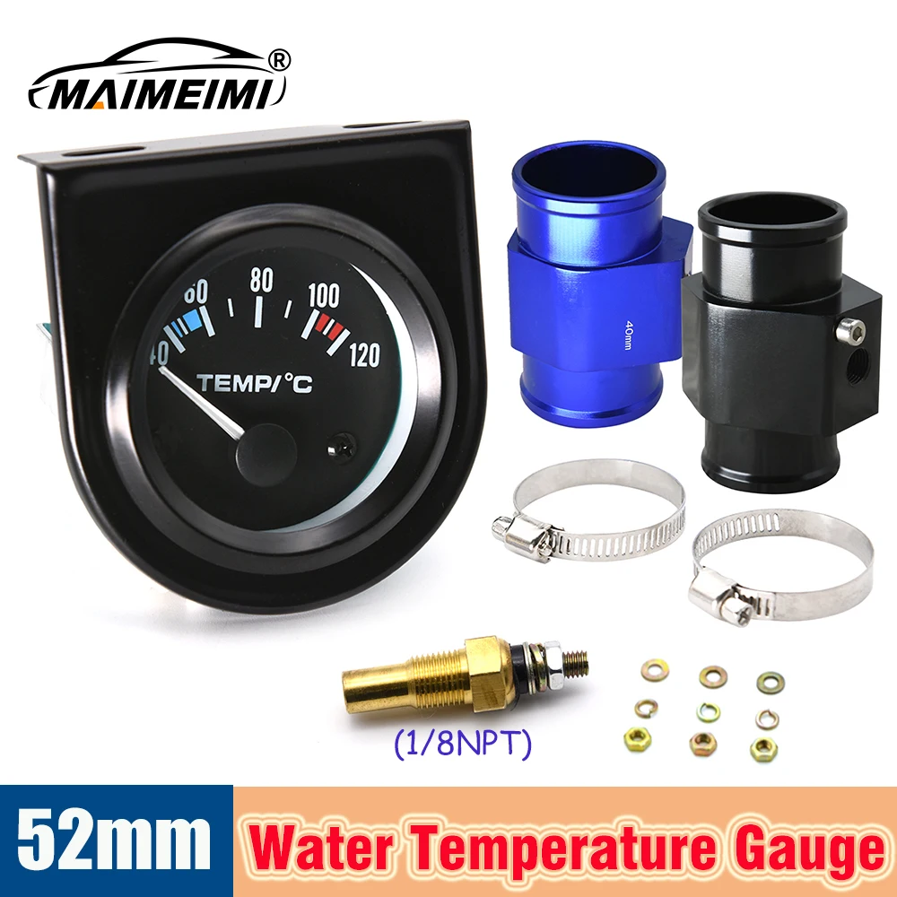 

Указатель гоночного автомобиля 12 В, 40-120 градусов Цельсия, белый свет, датчик температуры воды, модифицированный адаптер, соединительная труба, датчик радиатора NPT 1/8, настройка