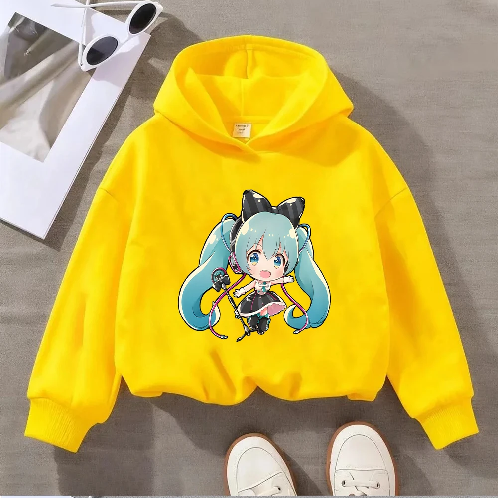 هاتسون ميكو هاراجوكو طباعة نمط هاتسون ميكو هوديي النساء الرجال عادية كم طويل البلوز البلوز موضة أنيمي الجرافيك #6