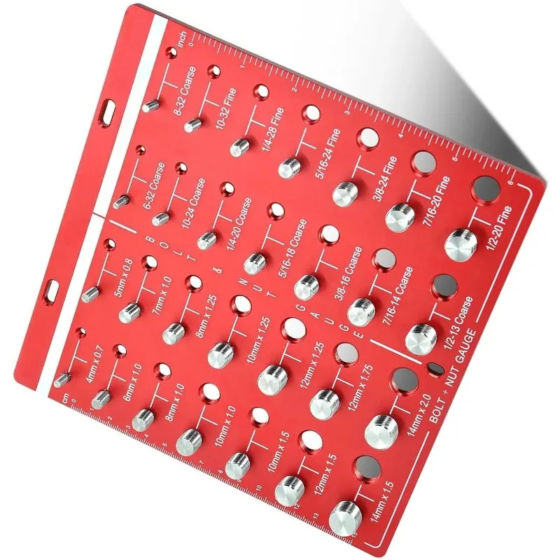 Thread Checker, 28 Nut and Bolt Thread Checker Gauge Inch and Metric Size Precise Screw Size and Thread Measuring Tools