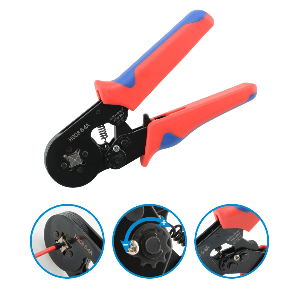 Crimping Pliers HSC8 6-4A Tubular Terminal Crimper Wire Ferrule Crimper Tools Household Electrical Kit With Box Ferrule Pliers