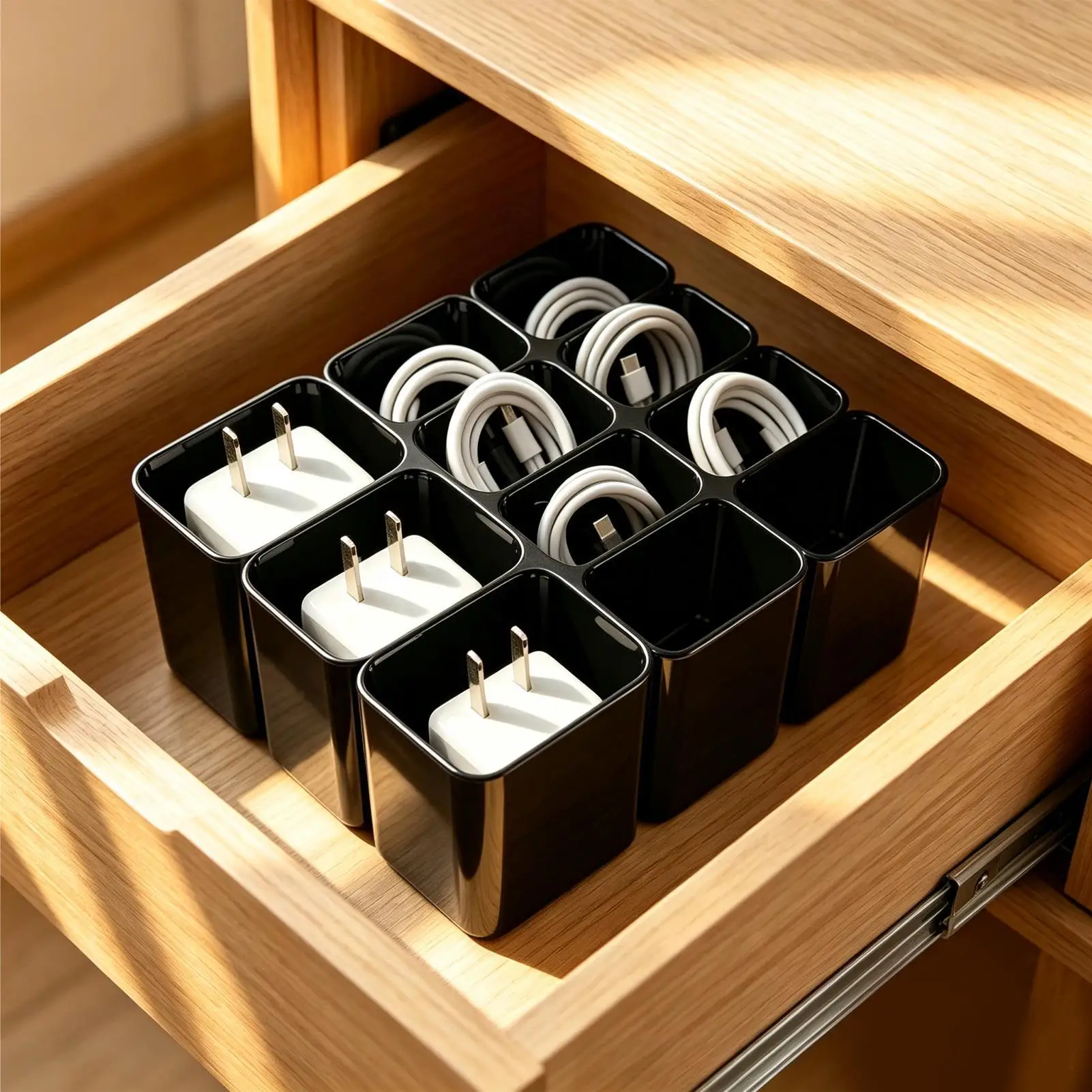 11 Grids USB Cord Storage Box Compartment Box Cable Storage Box Durable Reusable USB Cord Organizer Travel Ready Cable Storage