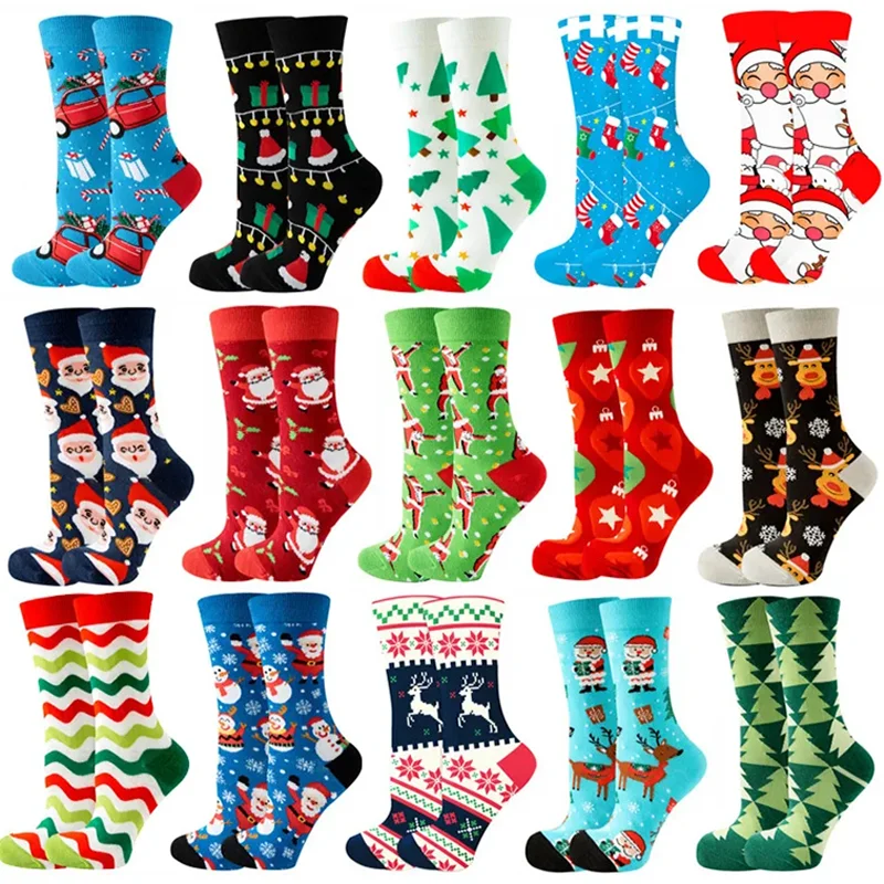 

Christmas Socks Woman Funny Santa Claus Christmas snowman Socks Kawaii Cartoon Animal Girl Cute Novel Christmas Gift Socks