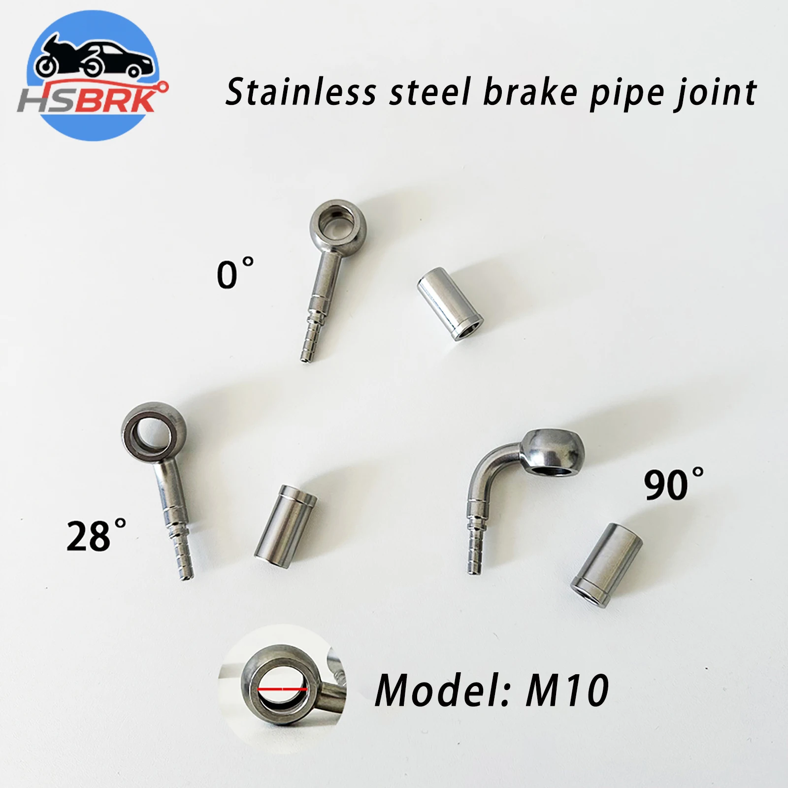 10mm Stainless Banjo Bolt Fitting 0-28-90 Degree for Motorcycle Racing Brake Clutch Oil Hose Line Oil pipe joint ball head