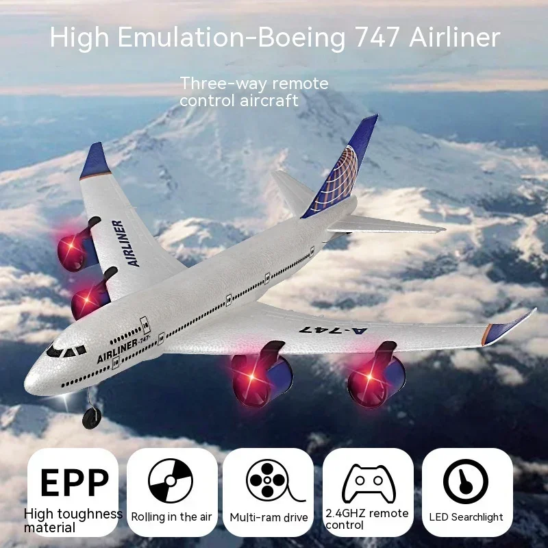 A380 Remote Control Aircraft Aircraft Boeing 747 Fixed Wing Foam Aircraft Model Aircraft 3-Channel Glider Model Outdoor Toy Gift