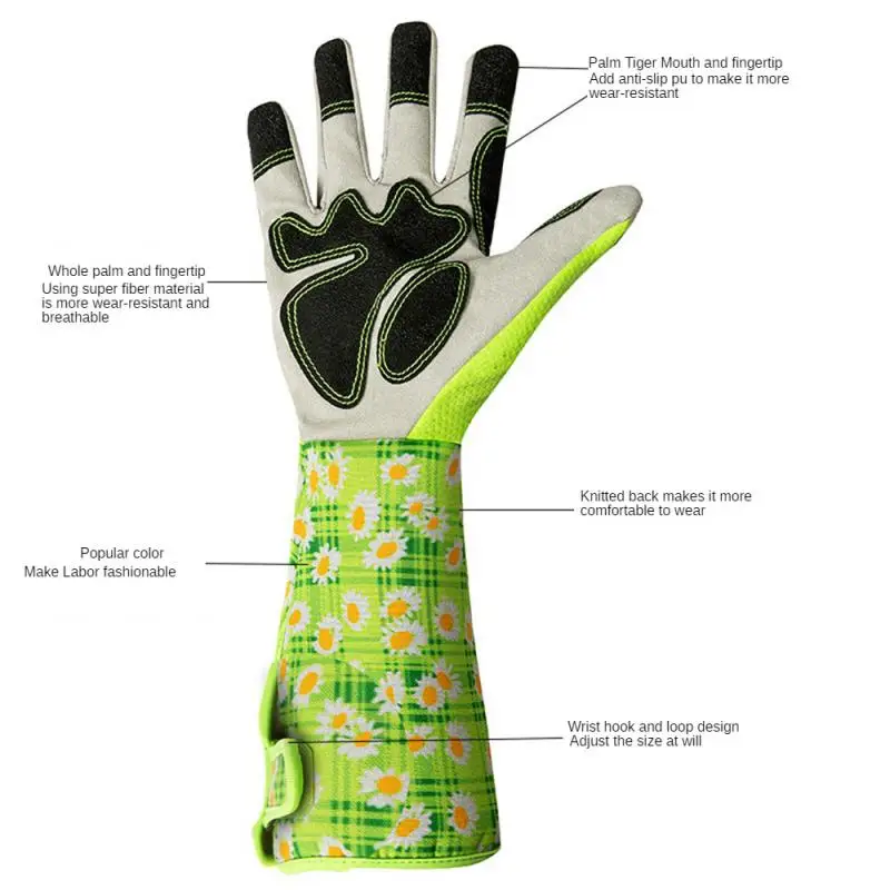 Heavy Duty Gardening Rose Pruning Gauntlet Gloves Thorn Proof Long Sleeve Work Welding Garden Gloves