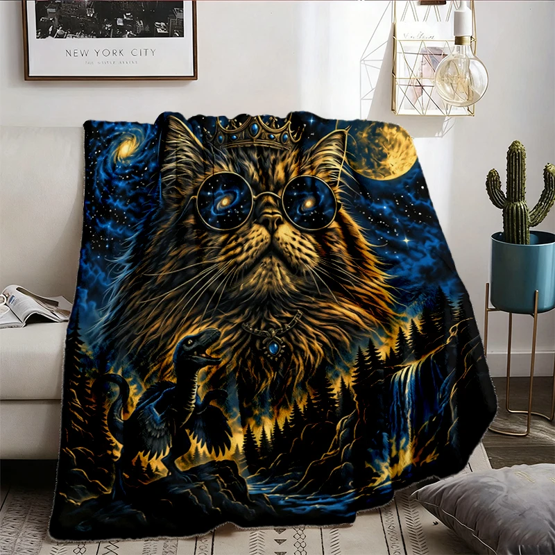 Princess Donut and Mongo Flannel Blanket, Dungeon Crawler Carl DCC LitRPG Graphic Flannel Throw, Vintage Fantasy Book Lo
