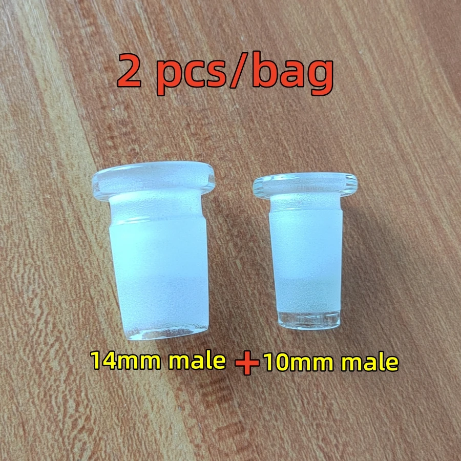 2 pcs/bag 10mm Female to 14mm Male/14mm Female to 18mm Male Clear Glass Expander Connector for Glass Hookah Pipe