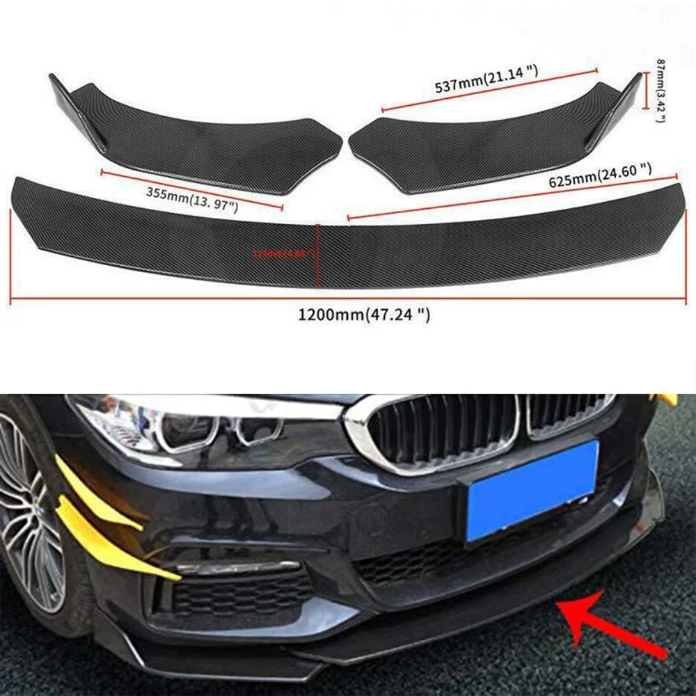 

4pcs New Adjustable Universal Car Front Bumper Splitter Lip Body Kit Spoiler Diffuser Lip For BMW Benz Audi VW Subaru