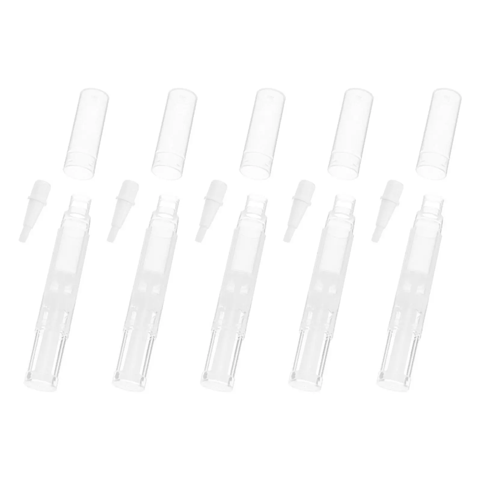5Pcs Sustainable Refillable Transparent Twist Pen Nail Oil Cuticle Serum Foundation Lip Gloss Eyelash Oil Dispenser Makeup