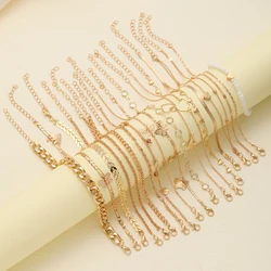 20 Pcs Boho Pearl Beads Anklet for Women Fashion Handmade Shell Butterfly On Foot Bracelet Bohemian Summer Beach Jewelry Gifts