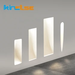 Recessed Gypsum LED Step Wall Lamp Frameless Hidden Wall Washer Stair Corridor Light Indoor Background Decor Sconce Lighting