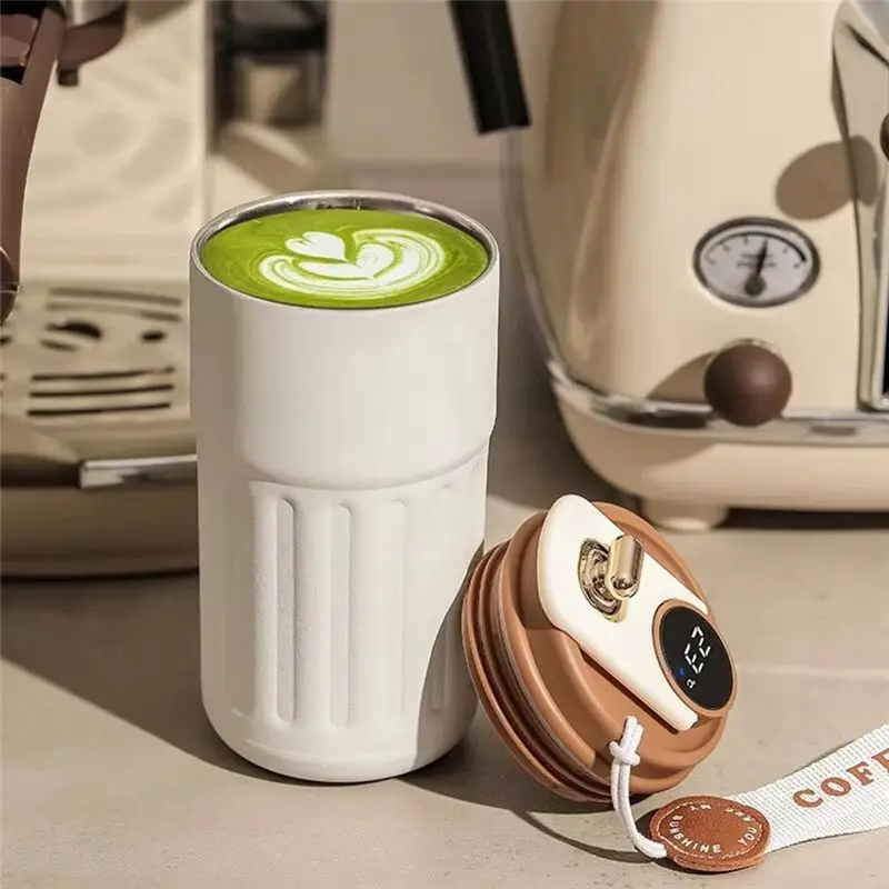 A74E-Stainless Steel Insulated Cup Display Temperature Coffee Cup Intelligent Car Mounted Water Cup Gift Drinking Tool
