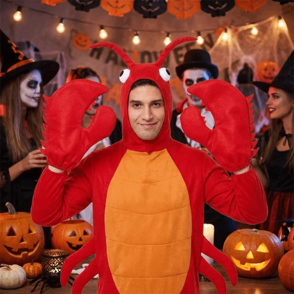 Novelty Cartoon Crab Pliers Gloves Creative Funny Halloween Cosplay Gloves Polyester Dress Up Mitten Halloween