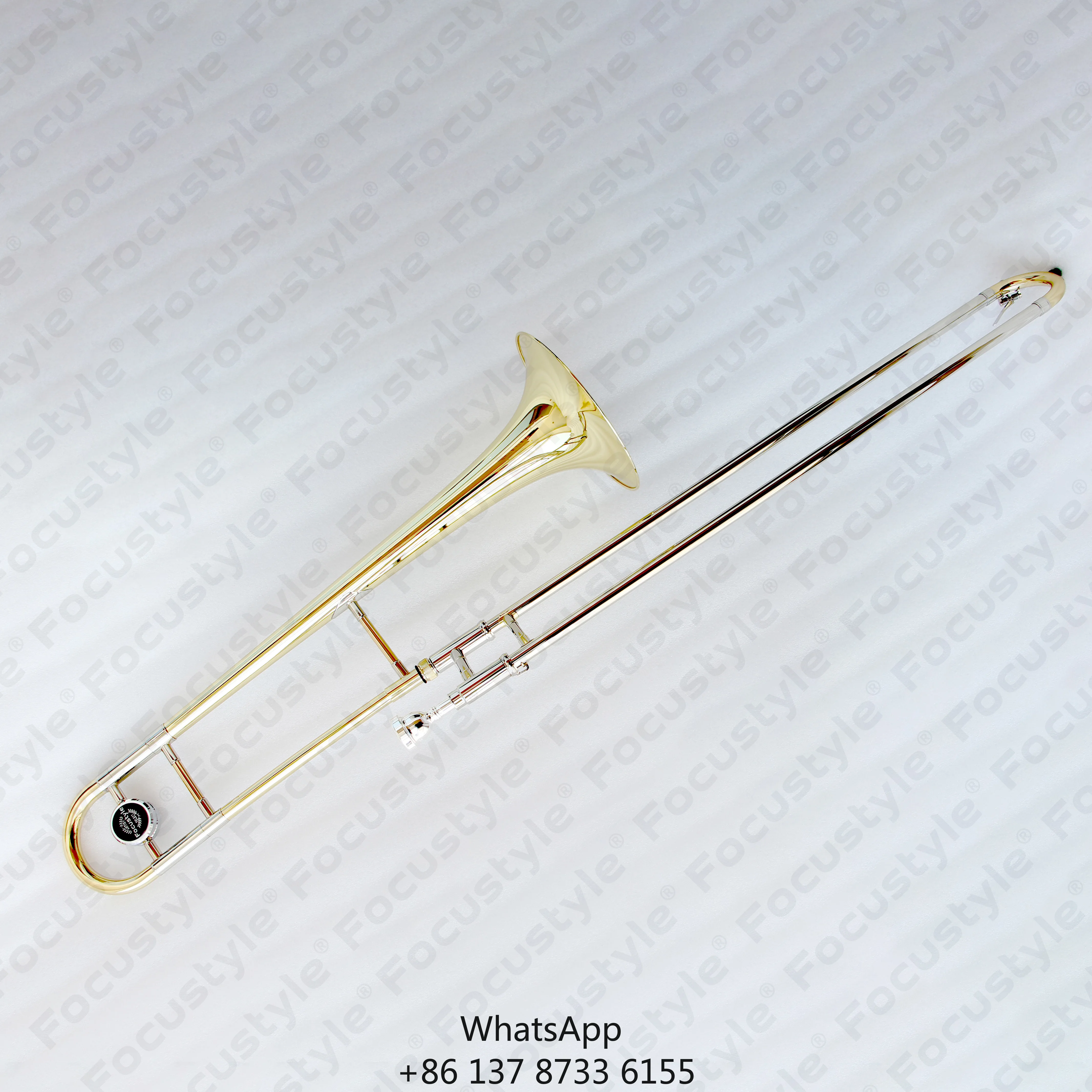 

Cheap Bb Tenor Trombone Brass Body Gold Lacquered Includes Accessories