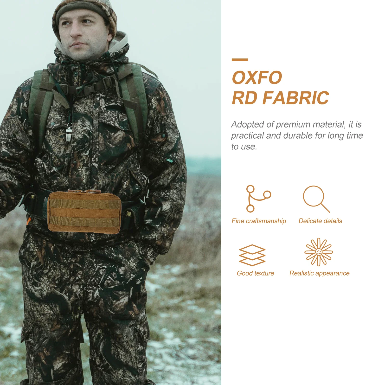 

Tactical Commuter Bag Small Oxford Cloth For Phone Keys Cash Zipper Closure Hiking Workout Dog Walking Outdoor Accessory