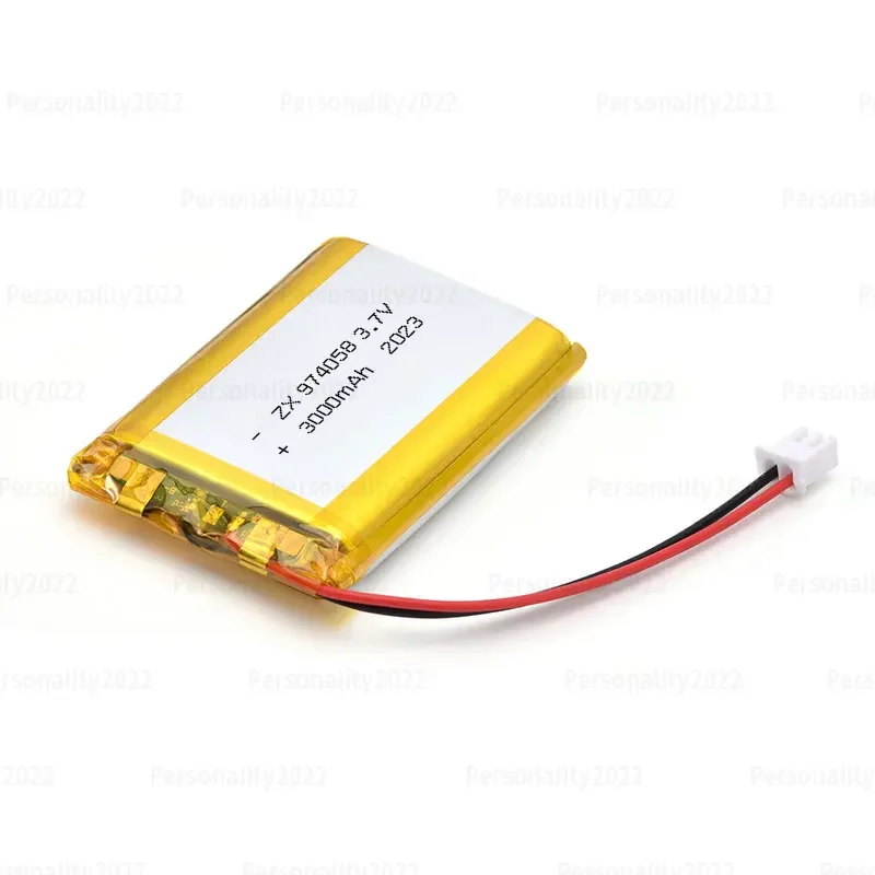 Batterie au lithium polymère Lipo, prise Ph2.0mm pour massage, tingGps, navigateur, aéromodélisme, cellule, 24.com, 3.7V, 974058, 3000mAh