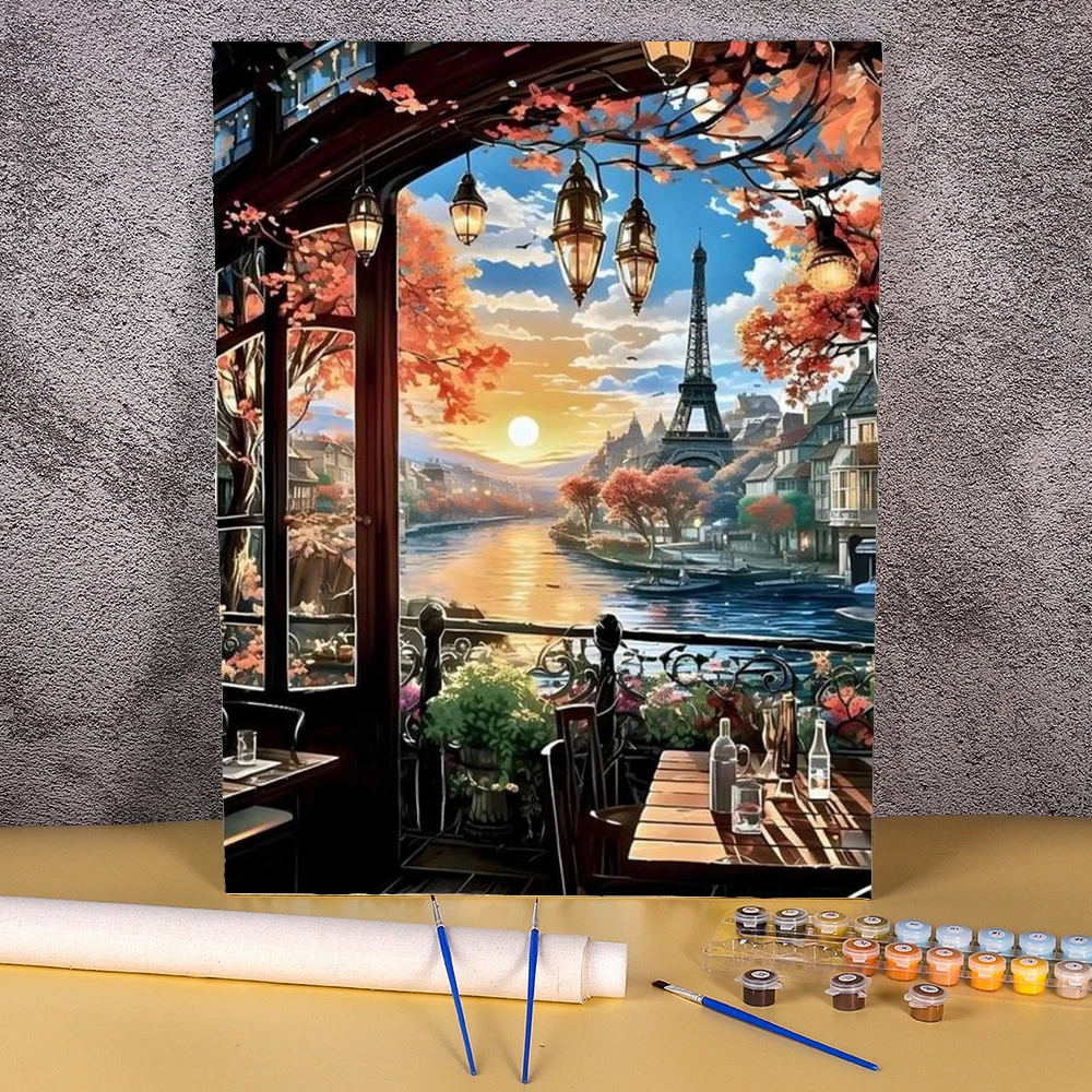 Diy Painting By Numbers For Adults Landscape ​Figure Painting Picture With Numbers Kits For Living Room Home Wall Art Decor