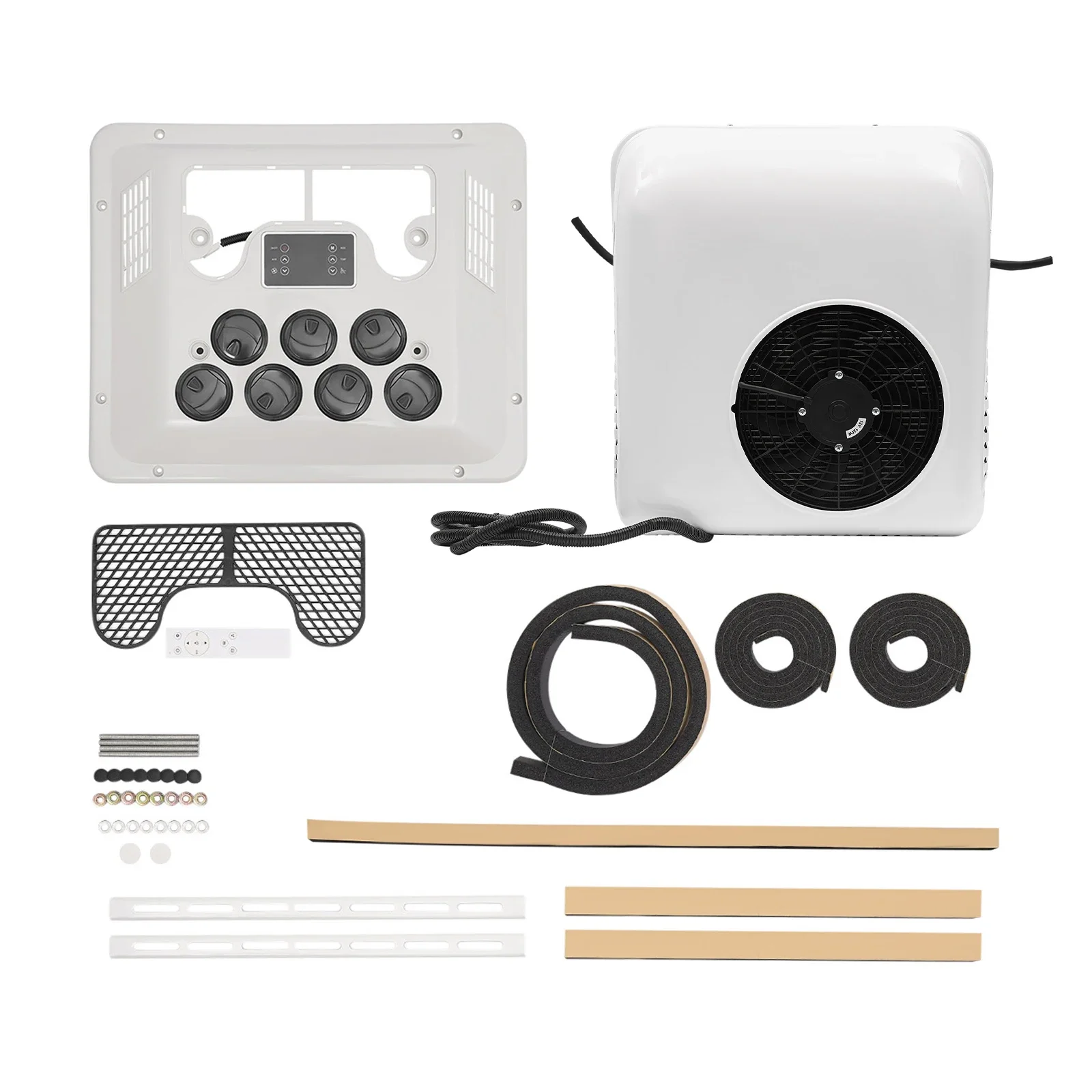 Air Conditioner for Trucks, RVs, and Engineering Vehicles, 12V Power, 750W, 2000W Cooling Capacity, 6000 BTU, Roof-Mounted with