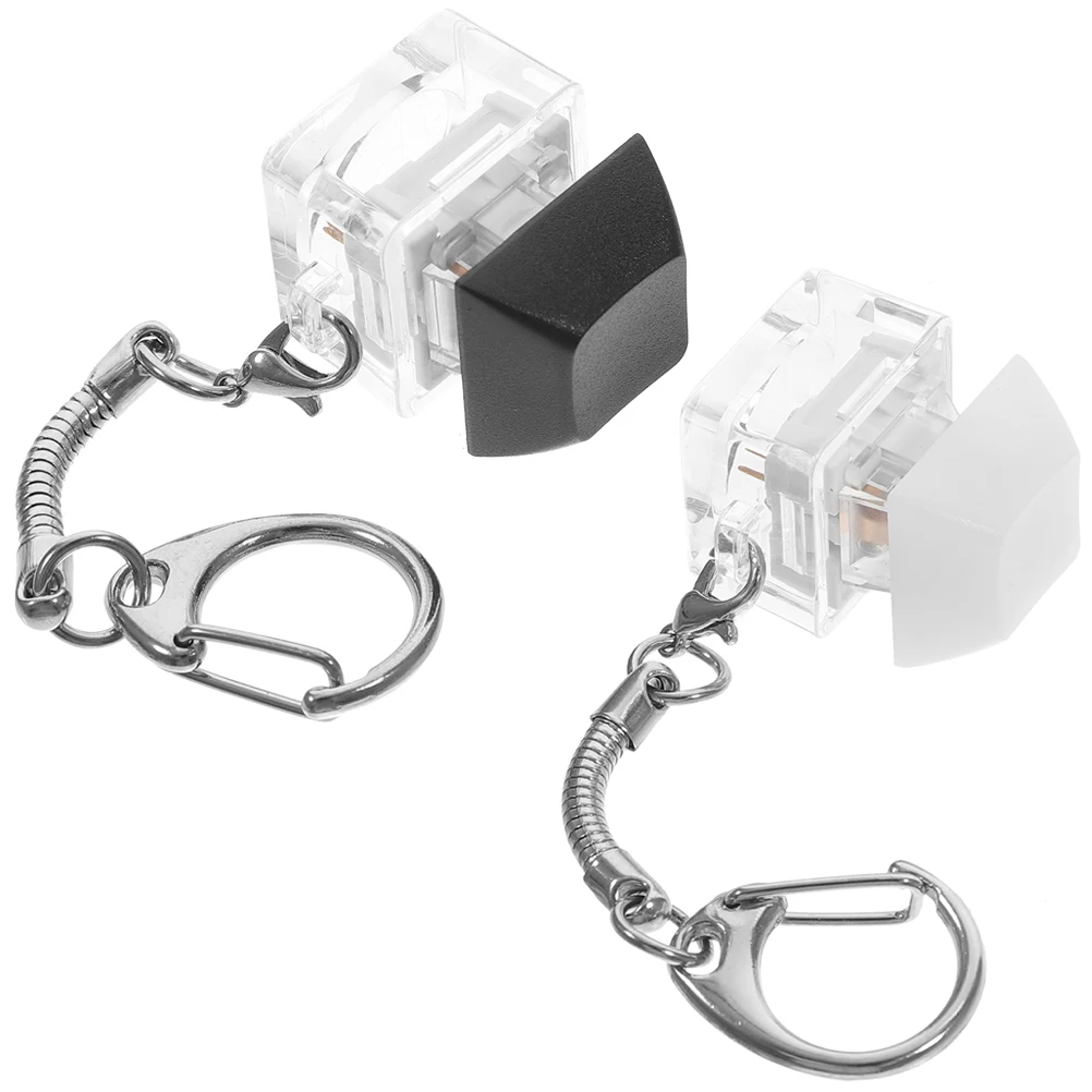 

2 Pcs Mechanical Keyboard Keychain Bag Hanging Decoration Metal Cute Purse Accessories