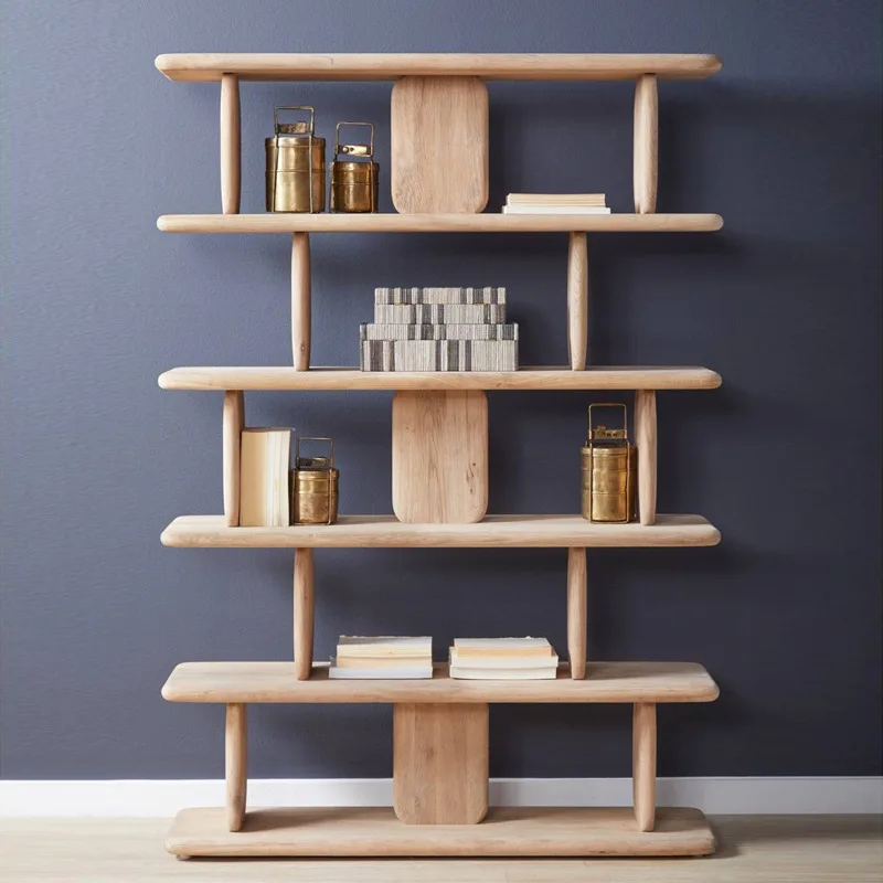 Solid wood against the wall Bookshelf All solid wood Italian display rack Shelf