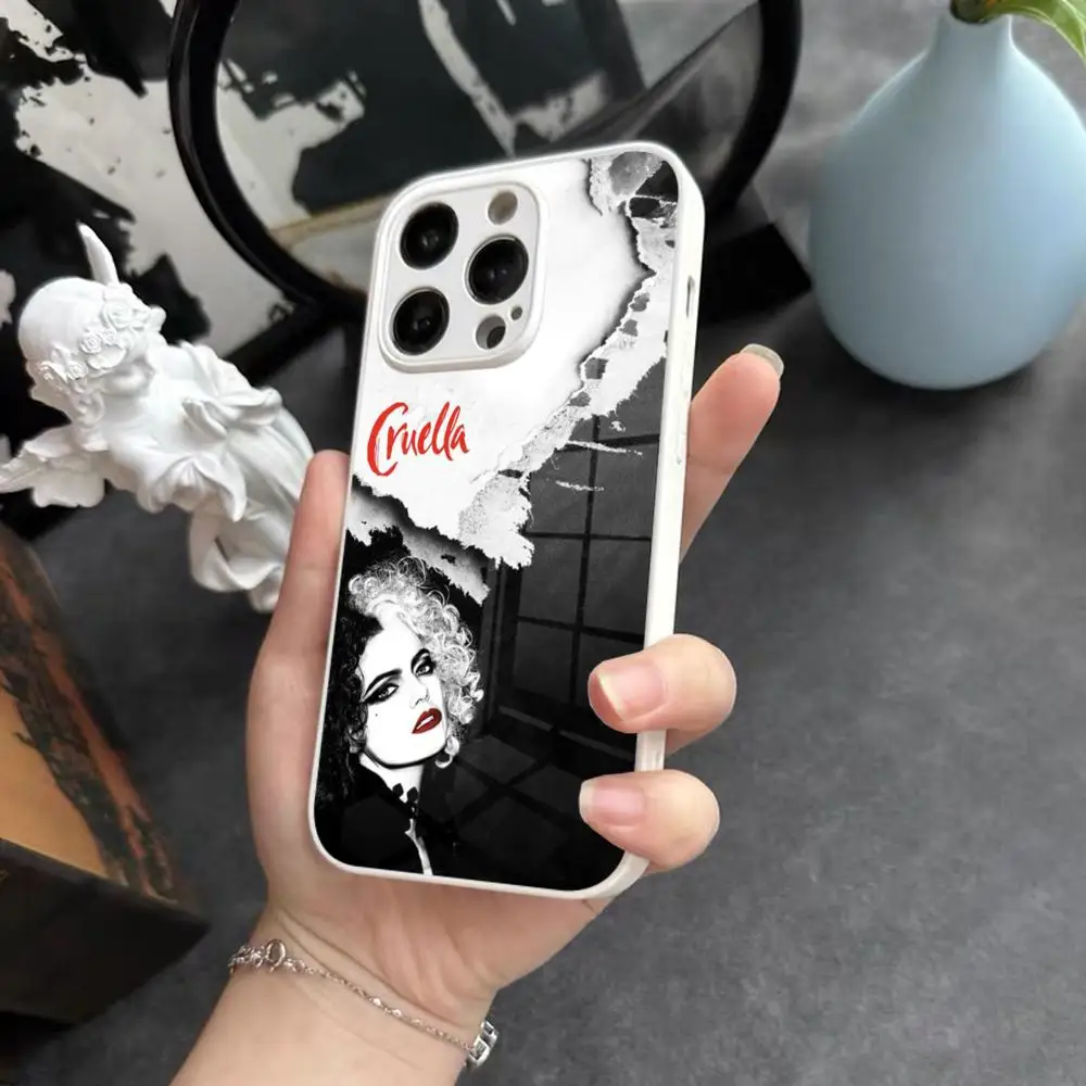 Cruella Phone Case For Iphone 15 13 12 14 11 Pro Max Mini X Xr Xs 8 7 Puls 6 Glass