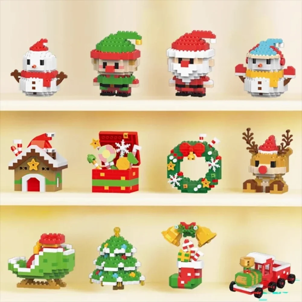 2026 DIY Model Christmas Building Block Santa Claus Snowman Christmas Tree Building Block Toy Christmas Decoration Party Favours