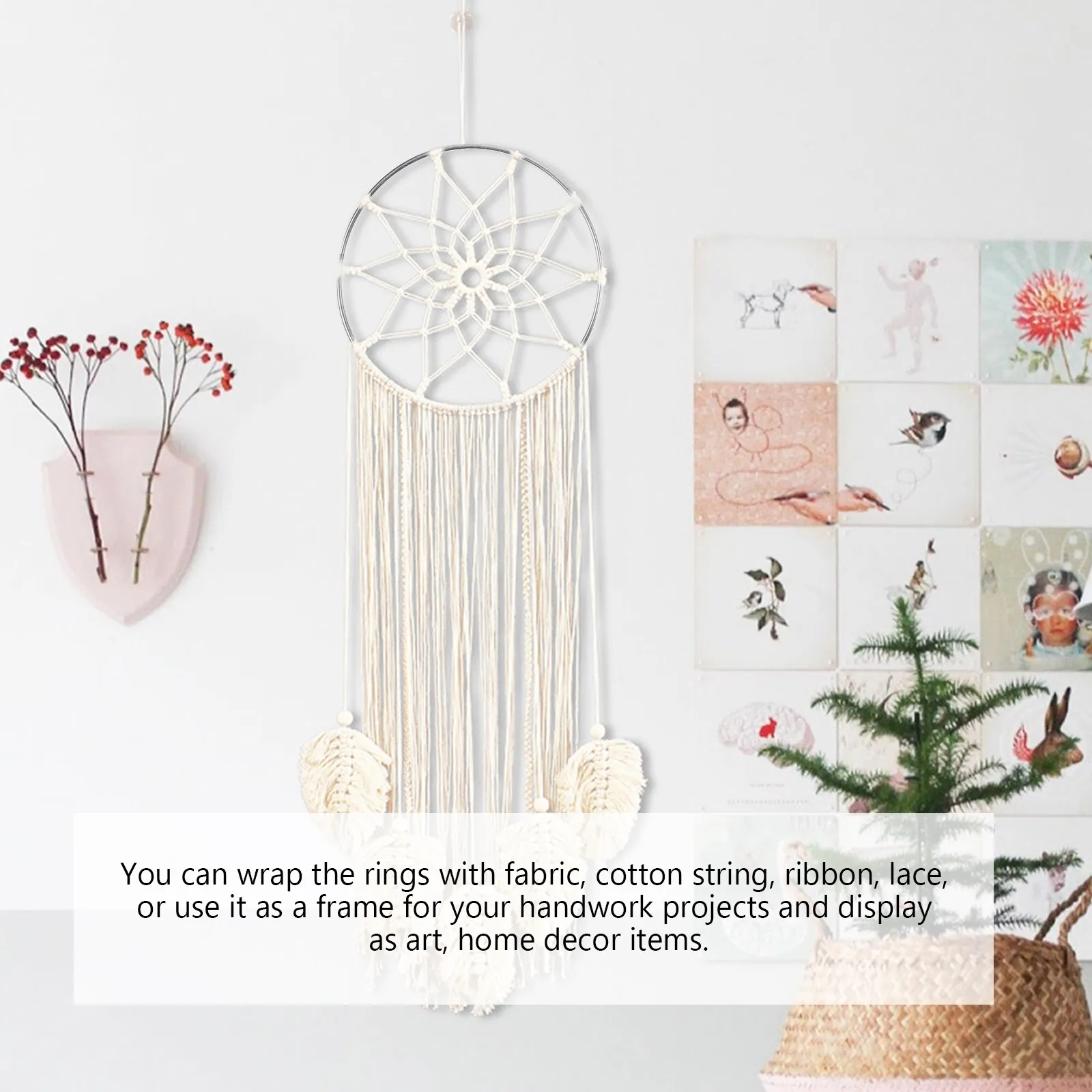 

20Pcs Sturdy Metal Dream Catcher Rings Versatile DIY Craft Hoops for Mandala Macrame Plant Hangers Wreaths Home Decor Party