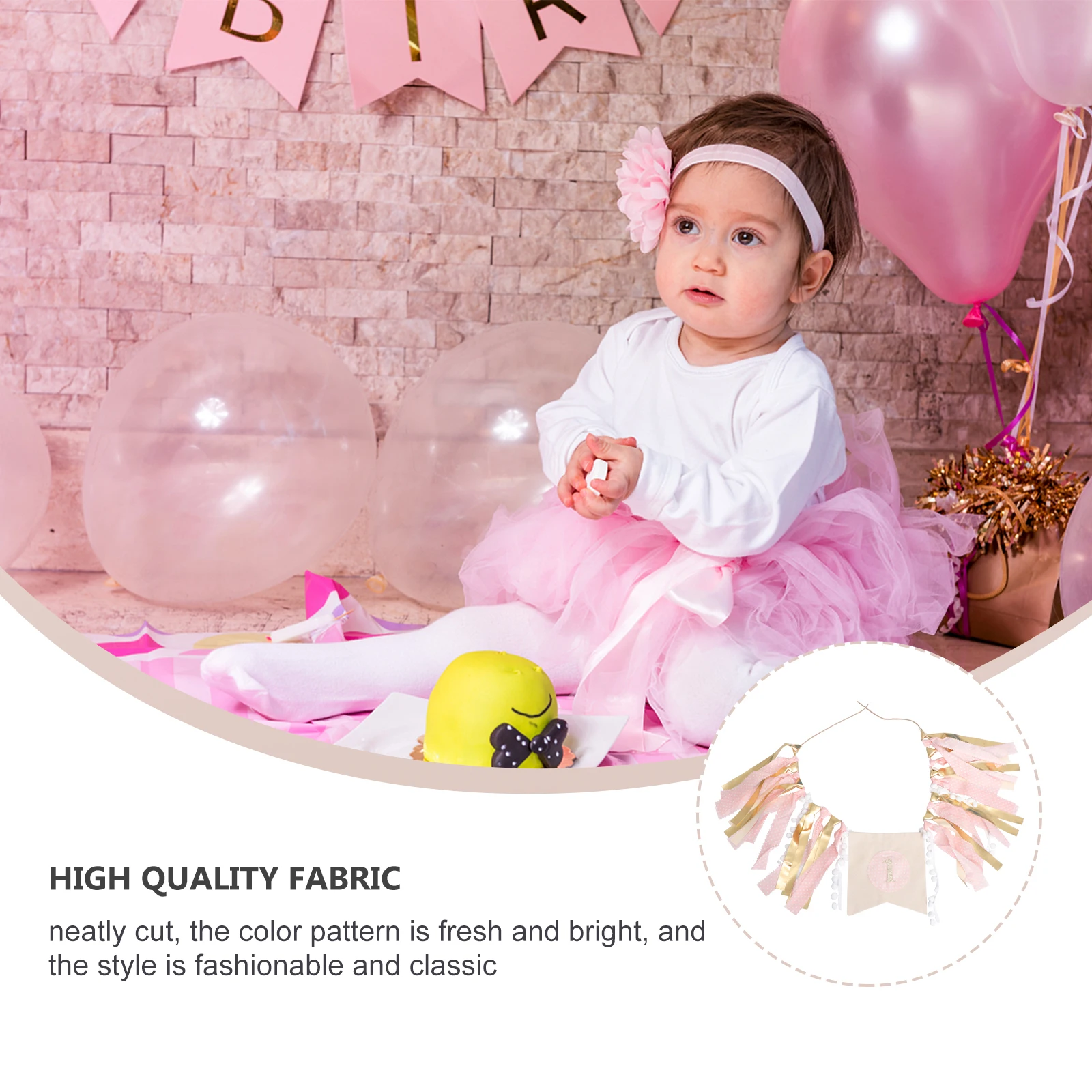 

Birthday Banner Themed Themed Banner Party Decorations Background Wall High Chair Baby Girl Pull Flag Yard Home