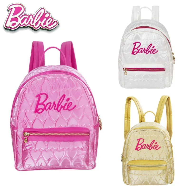 MINISO Barbie Large-capacity Backpack Travel Computer Organizer Tote Bag Portable Girl's Gym Beach Knapsack Cartoon Holiday Gift