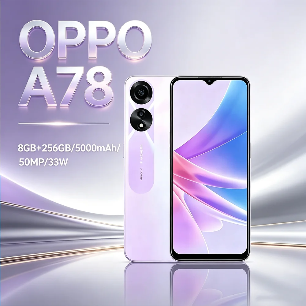 Genuine OPPO A78 Original Smart Fashion Mobile Phone Supports 8GB+256GB/5000mAh/GPS/NFC/Fingerprint Unlock/Facial Recognition