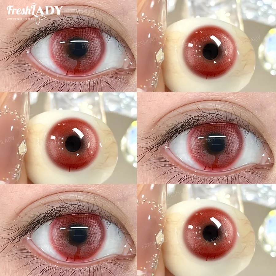 FreshLady 1 Paar Cosplay Farbige Kontaktlinsen Verrückte Weiße Anime-Kontaktlinsen für Halloween, Rollenspiele, Partys, Kosmetik und Feiertage – Detail 2