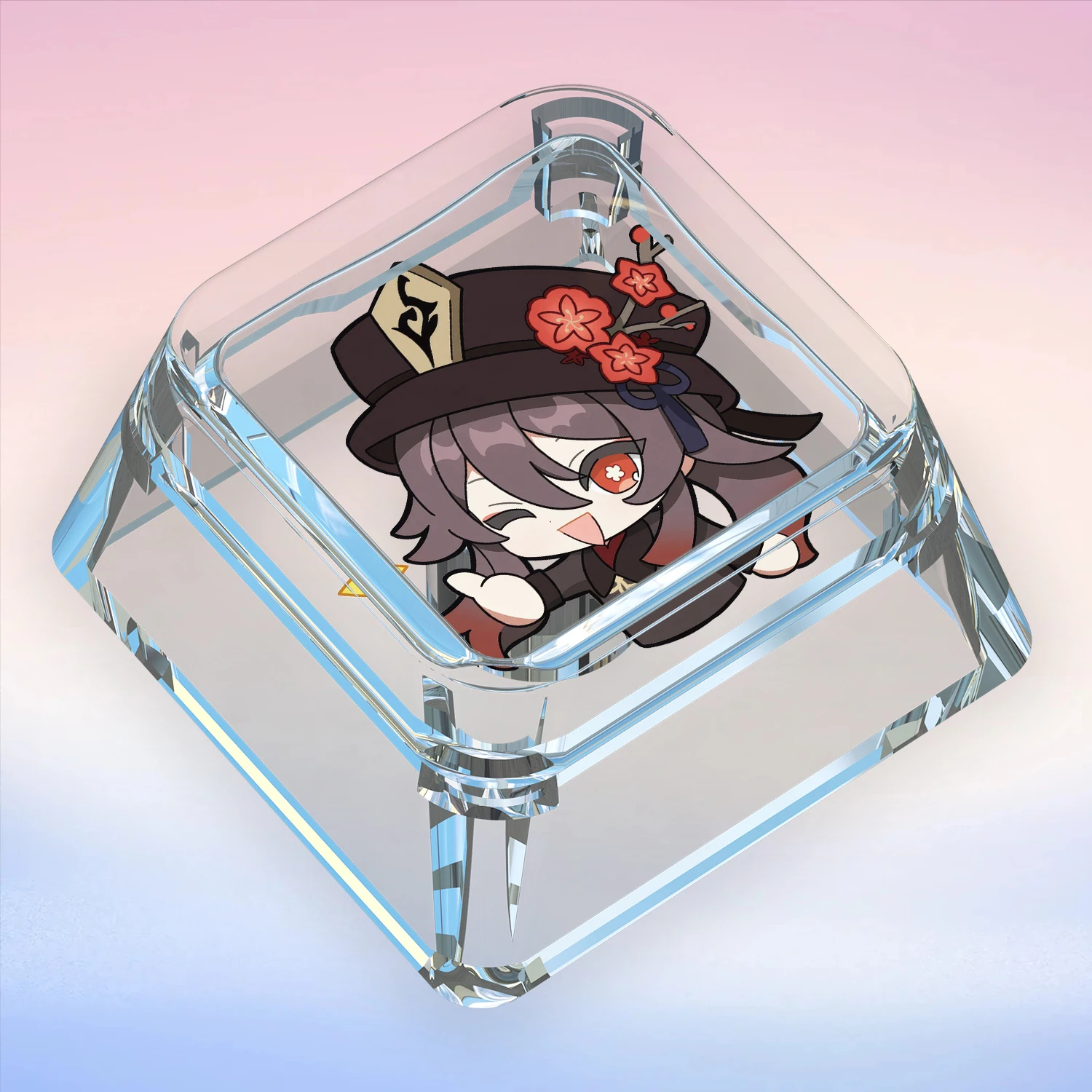 Genshin Impact HuTao Personality Key Cap Funny Expression Pack Single Wooting Night Devil Transparent Mechanical Keyboard
