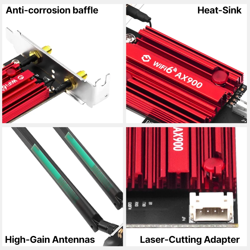 FENVI WiFi 6 AX900Pro PCIE Adapter Dual Band 2.4GHz/5GHz Bluetooth 5.4 802.11AX Wireless Network Card For PC Windows 10/11