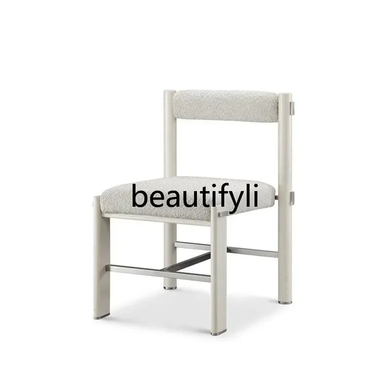Nordic simple solid wood dining chair modern light luxury hotel restaurant reception chair model room sales office leisure chair