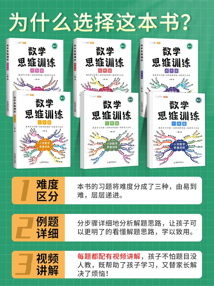 

New 6pcs Mathematical Thinking Training Book Mathematical Olympiad in Primary School Thinking Logic Books 1-6 grade