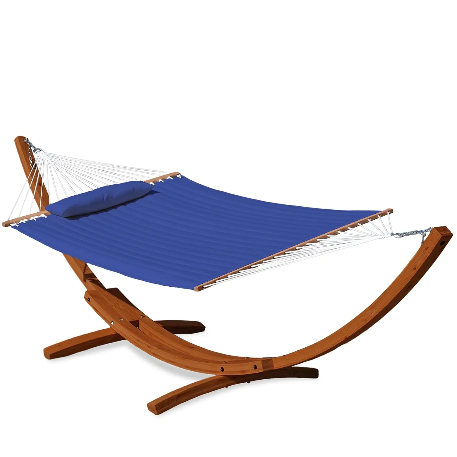 12 FT Double Quilted Hammock & 13 FT Brown Wood Arc Stand, Customized