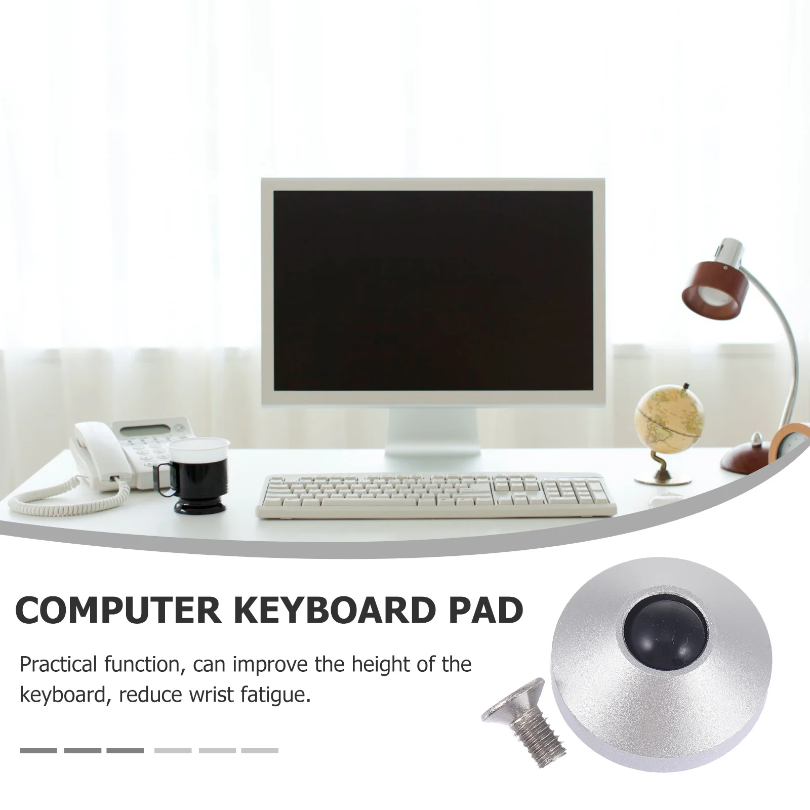 

2Pcs Aluminum Mechanical Keyboard Feet Stand Riser Holder Non Slip Durable Portable Elevated Keyboard Feet Pads