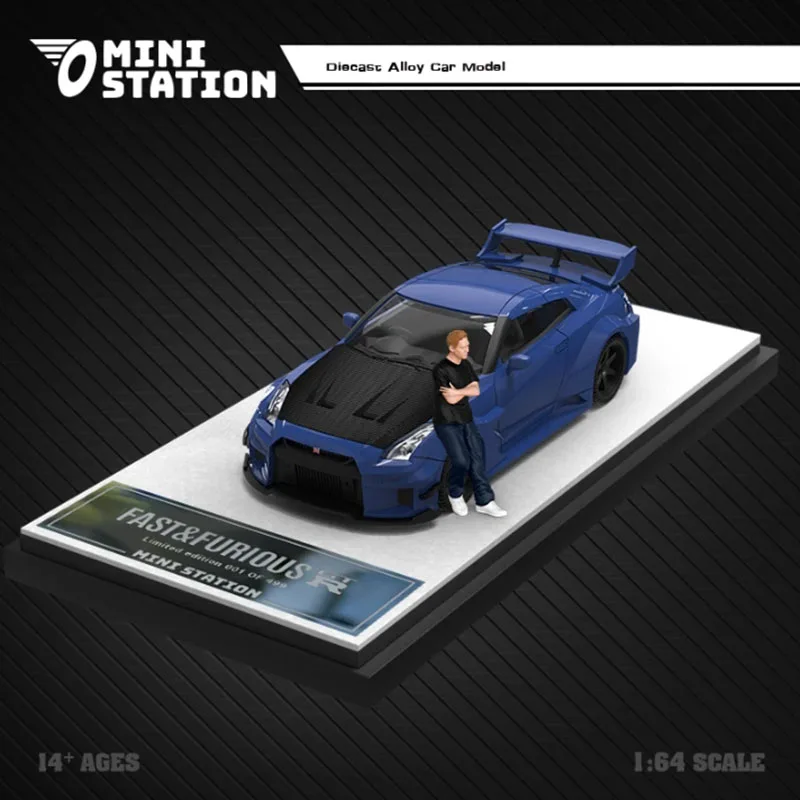 Mini Station 1:64 Scale FAST 8 Brian's GTR R35 3.0 Alloy Simulation Car Model Collection & Display & Gift