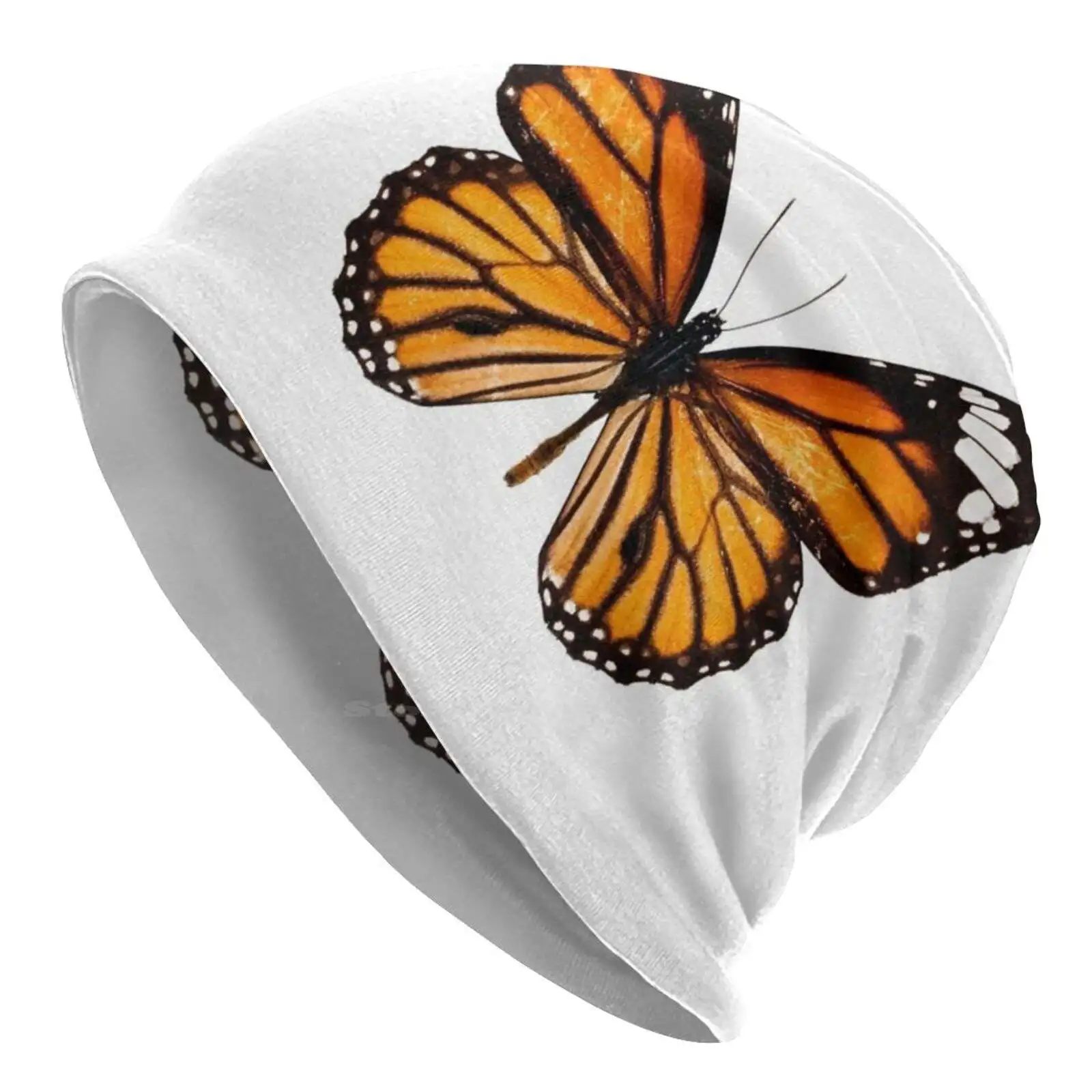 Monarch Butterfly Sticker Knitted Hat Warm Beanie Outdoor Caps Nature Wings Insects Flower Bug Summer Monarch Butterflies