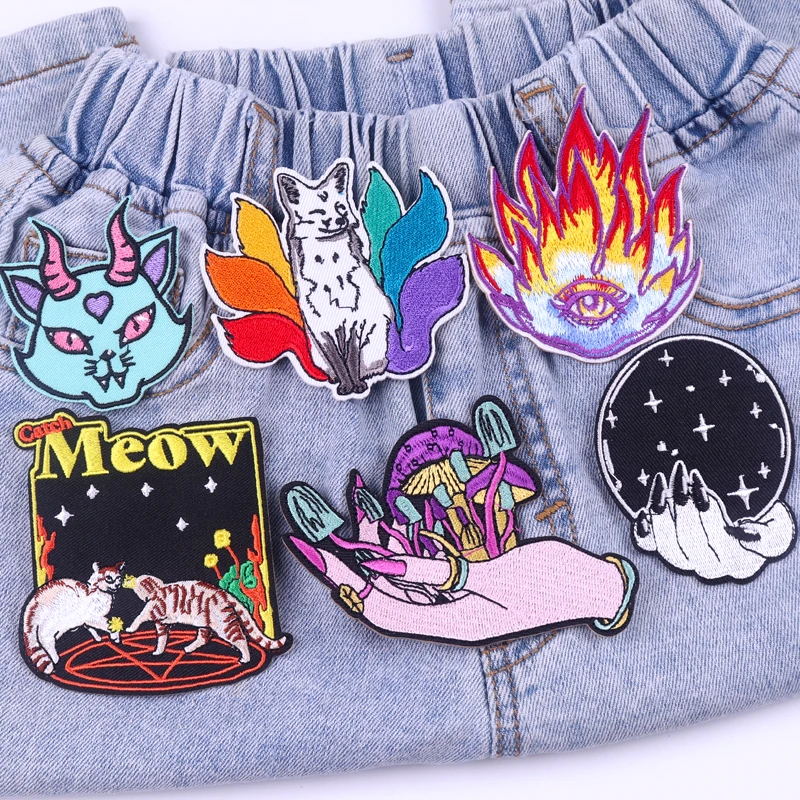 Cartoon Embroidery Patch Space Flower Animal Patch Iron On Patches For Clothing thermoadhesive patches On Clothes Jacket Sew DIY