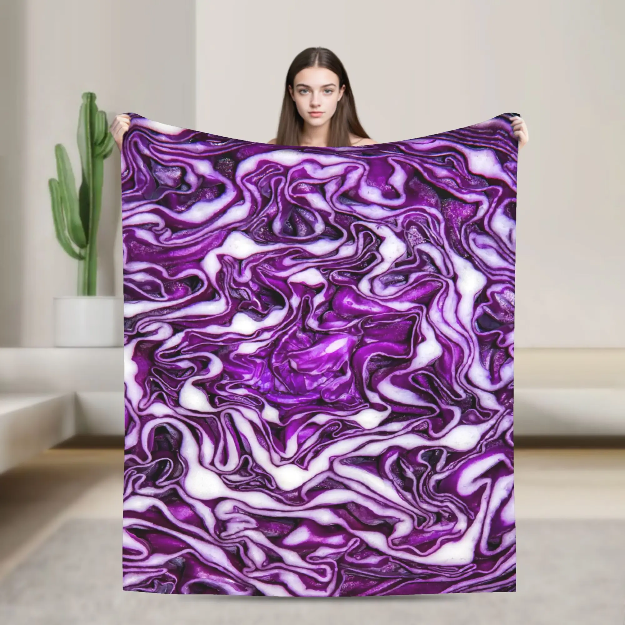 Relax Cabbage  Blanket Accessories Home Decorative  Throws And Blankets Super Soft Velvet for Outdoor
