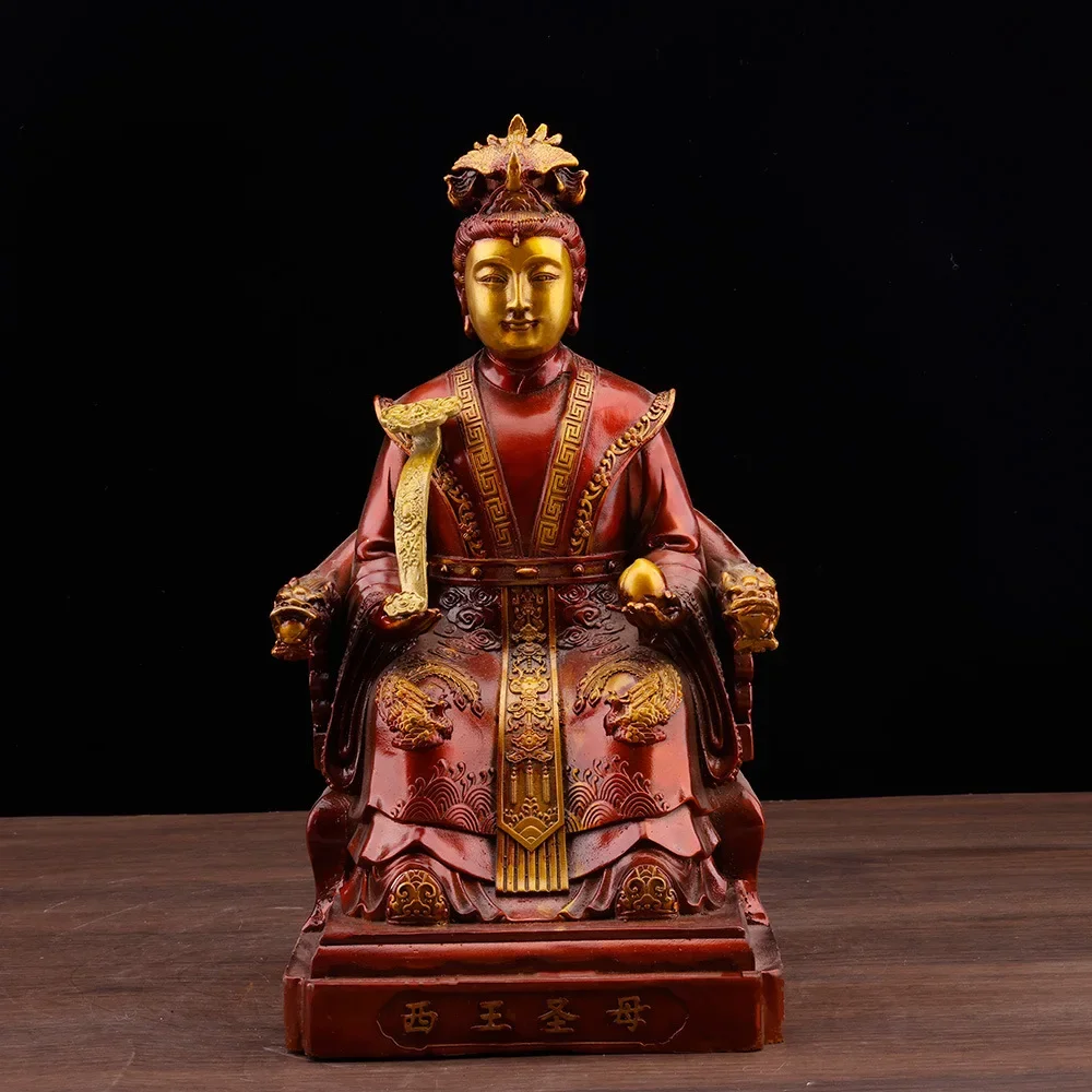 Estatua de la Diosa Reina Madre del Oeste de latón puro DSA, Reina Madre del Oeste, Madre Dorada del Lago de Jade, Reina Madre del Oeste.