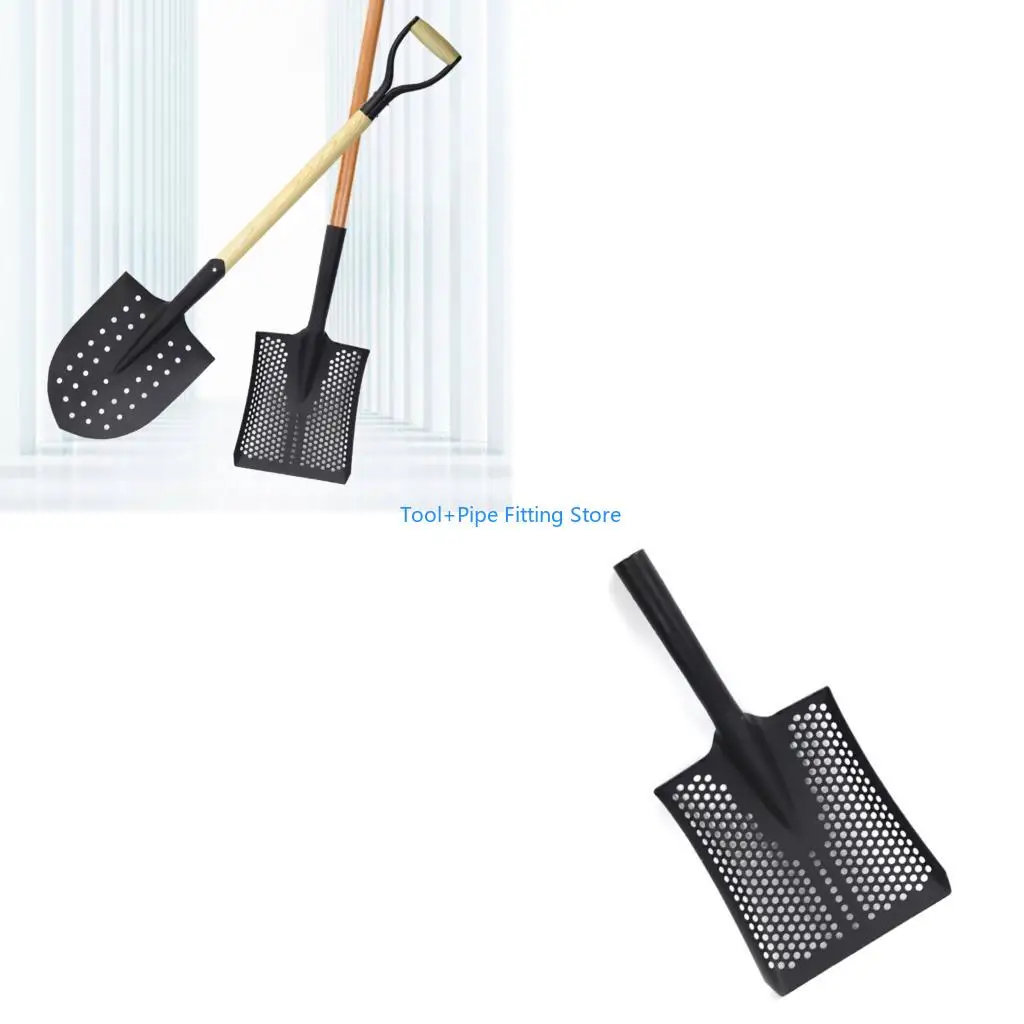 F92B Heavy Duty Carbon Steel Sifting Spade Head Shovel For Agricultural Soil Filtering And Drain Sewer Cleaning Tool