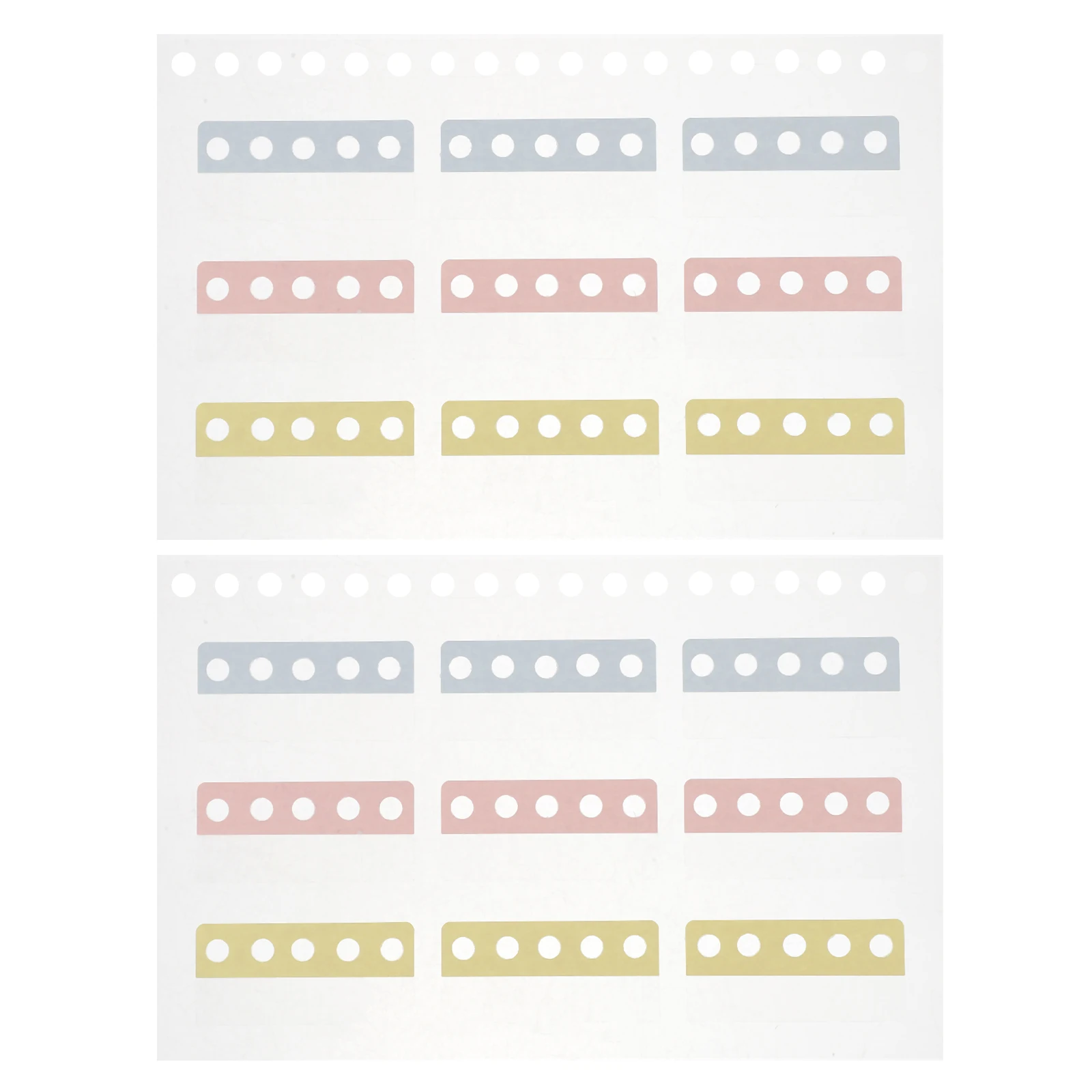 

2 Sheets Loose-leaf Hole Repair Subsidy Bookmark Tabs Page Marker Stickers Markers Binder Sticky Portable