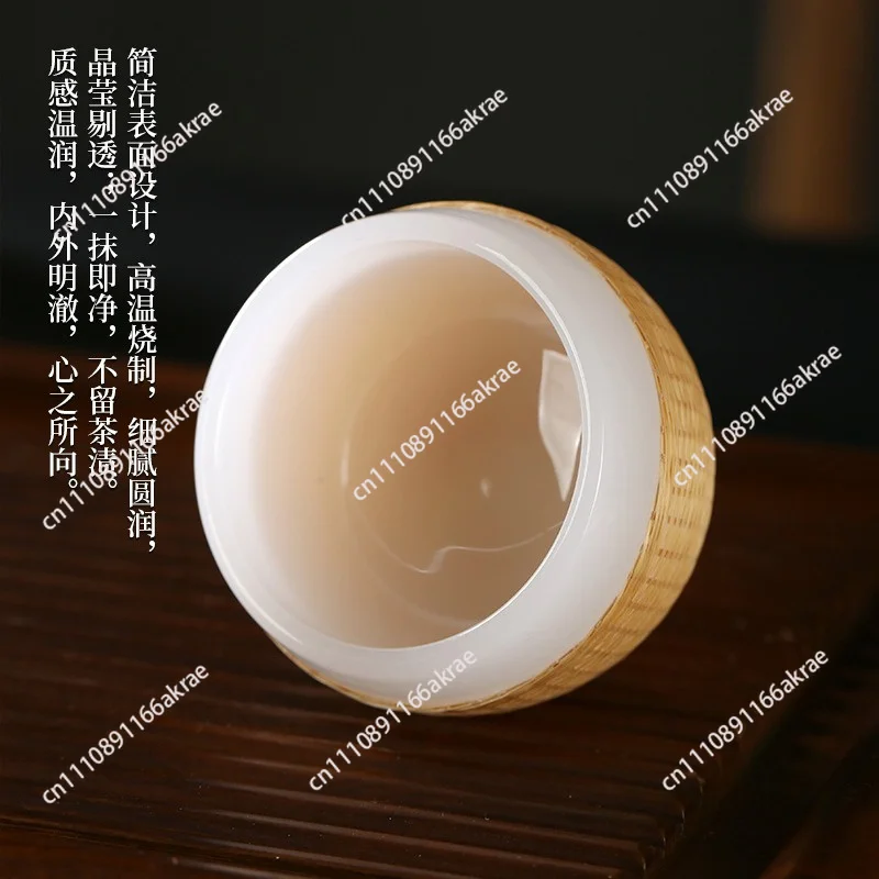for Porcelain tire bamboo woven teacup bamboo silk buckle porcelain glazed jade