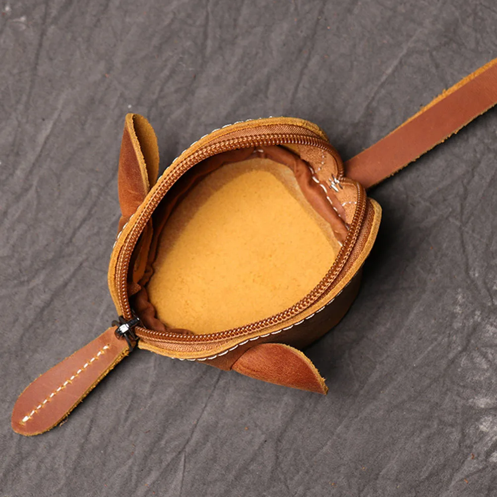 

Coin Purse Children Mini Wallet Cute Mouse Shape Easy Storage Lightweight Compact Travel Beach Party Zipper Cowhide