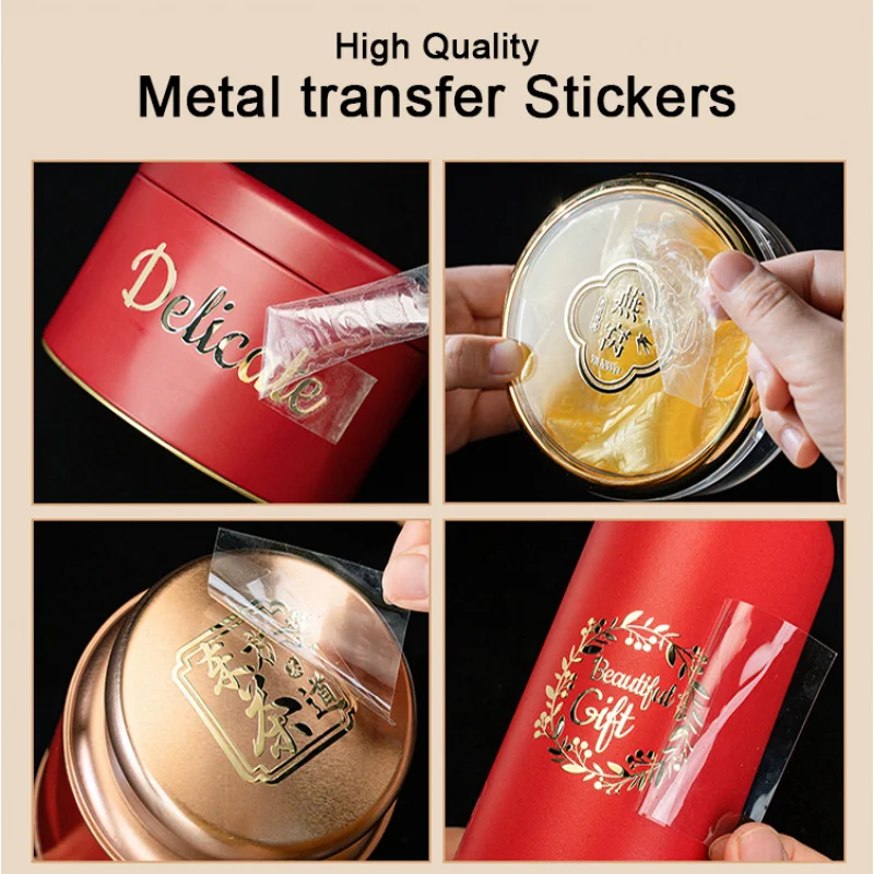 custom.Transfer Metallic Foil Stickers 3D Embossed Label Sticker Metal Sticker Perfume