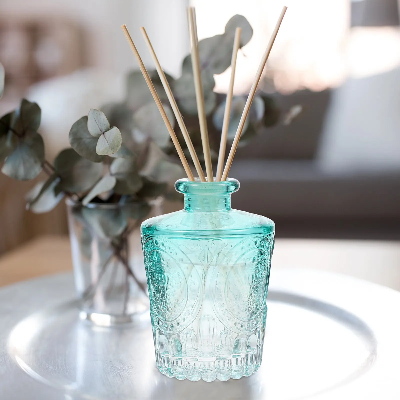 2Pcs Premium Glass Aroma Bottles Excellent Craft Empty Refillable Bottle for Perfume Essential Oil Diffuser Fragrance Home Decor